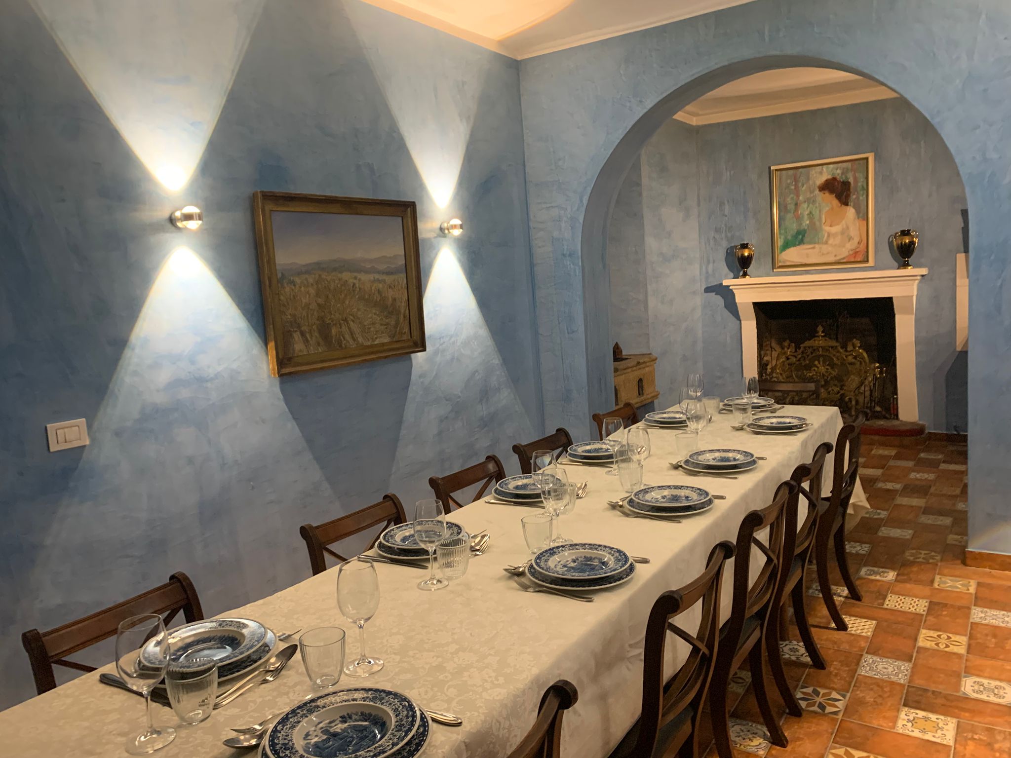 Frescoed dining room of La Liberata